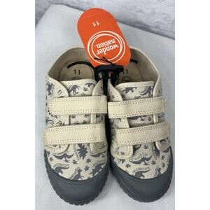 Wonder Nation Memory Foam Bump Strap Dinosaur Shoe Cream Gray Size 11 NEW